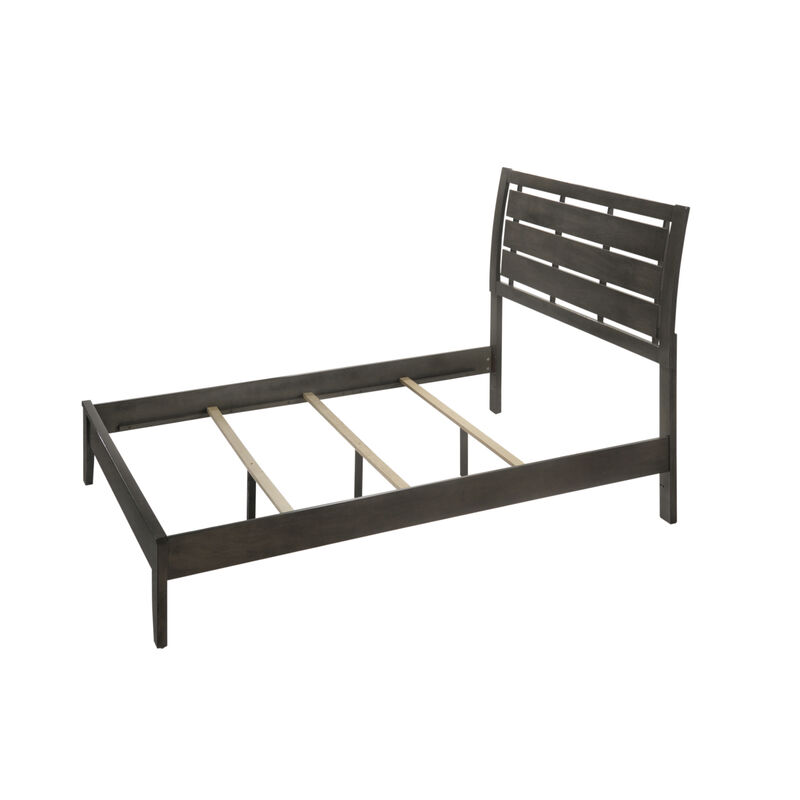Streamdale Gray Geometric Queen Bed with Arched Headboard