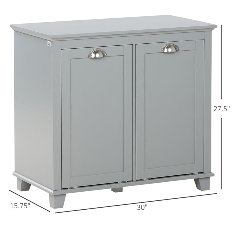 Tilt-Out Laundry Sorter Cabinet, Bathroom Organizer with Storage Compartments