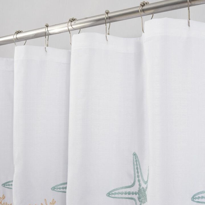 RT Designers Collection Seastar Embroidered Stylish Shower Curtain 70" x 72" Gold