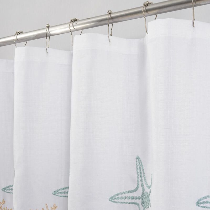 RT Designers Collection Seastar Embroidered Stylish Shower Curtain 70" x 72" Gold