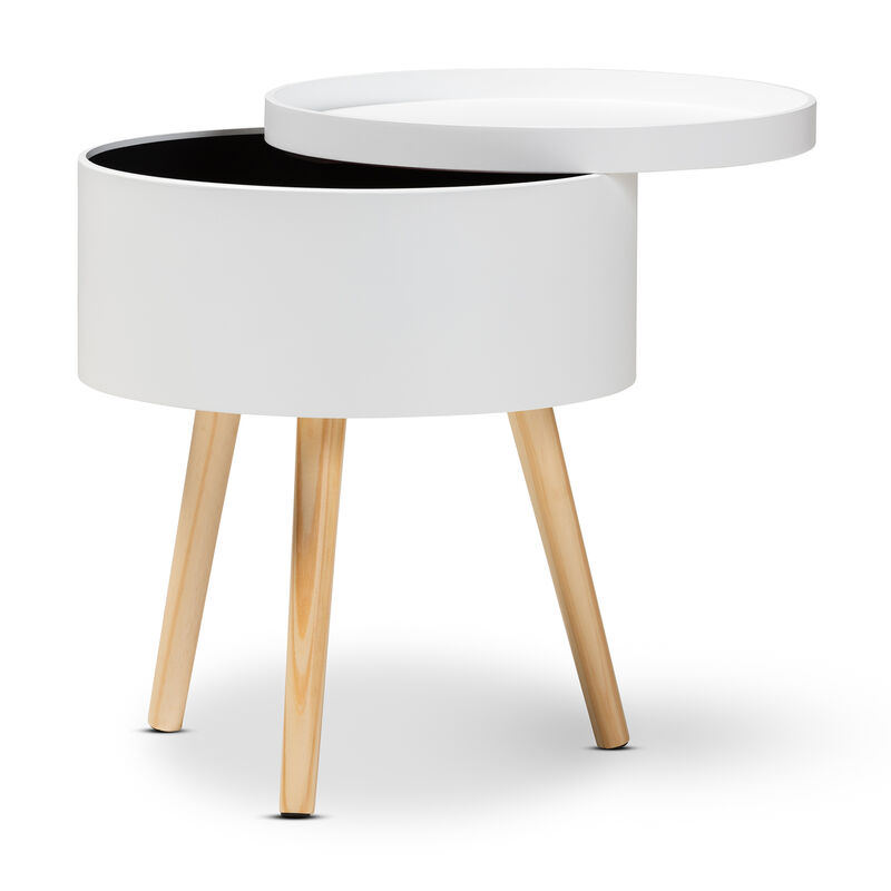 Baxton Studio Jessen Mid Century Modern Gray Wood End Table with Removable Top