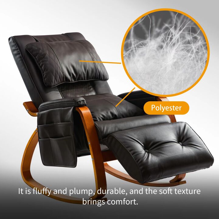 Massage Comfortable Relax Rocking Chair Brown