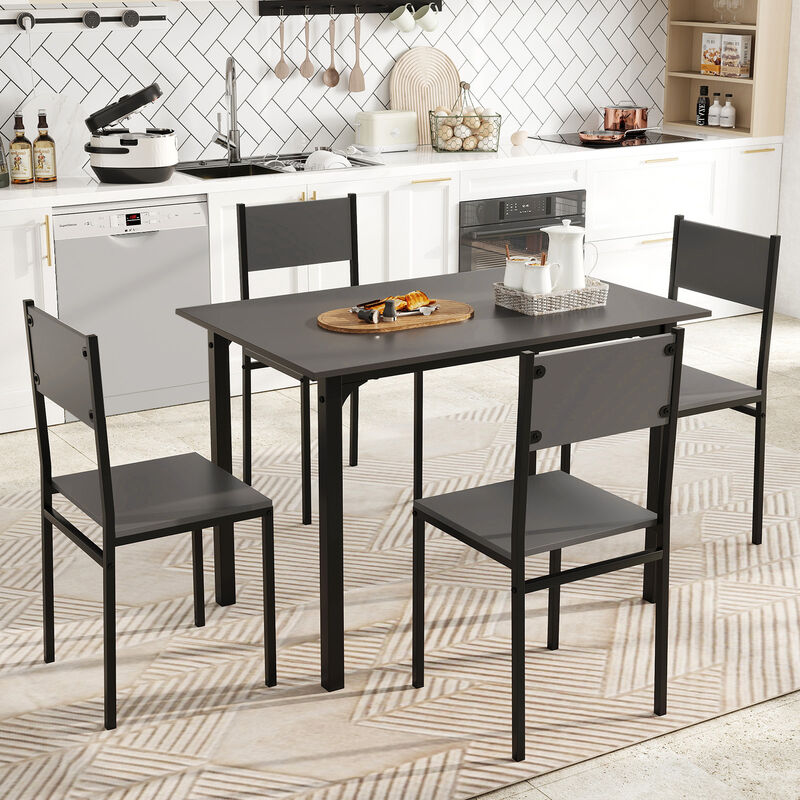 5 Piece Dining Table Set Industrial Style Kitchen Table and Chairs