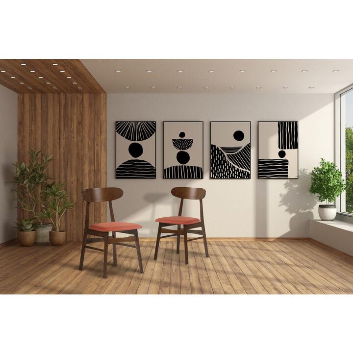 New Classic Furniture Furniture Morocco Dining Chair with Cushion- Set of 2- Orange