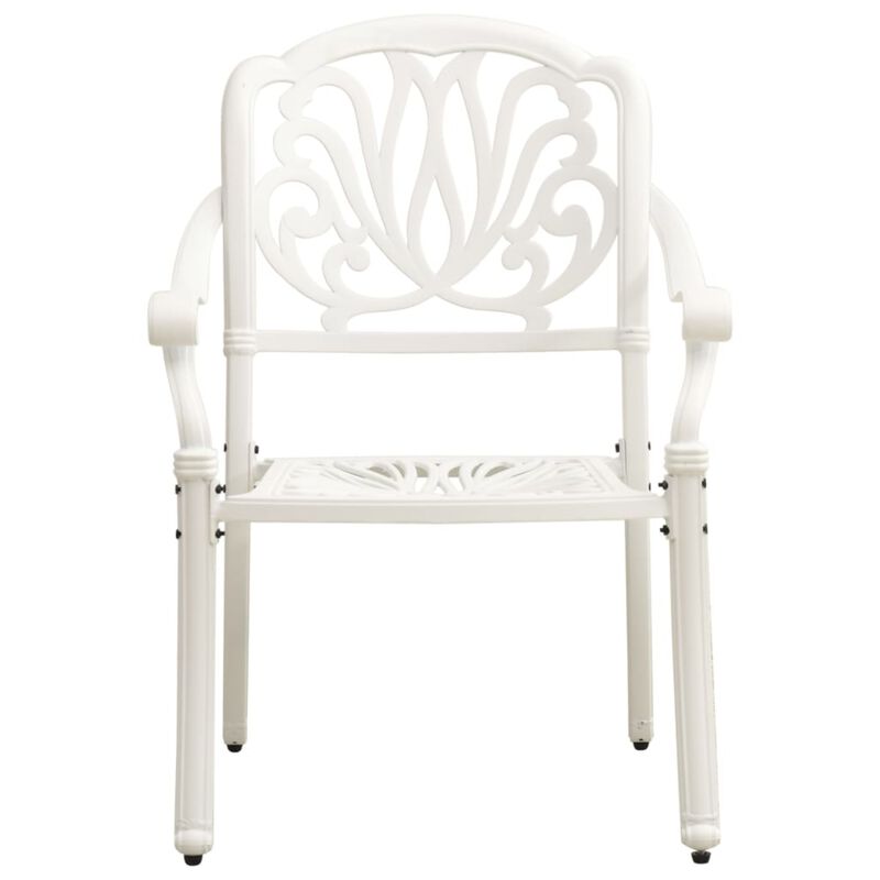 vidaXL 3 Piece Bistro Set Cast Aluminum White