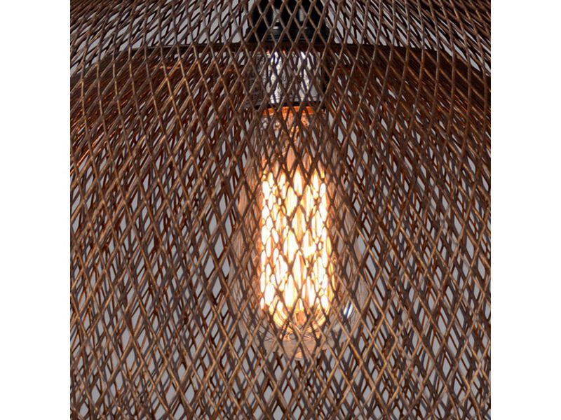 Dual Layer Mesh Design Metal Frame Chandelier, Large, Rustic Bronze-Benzara