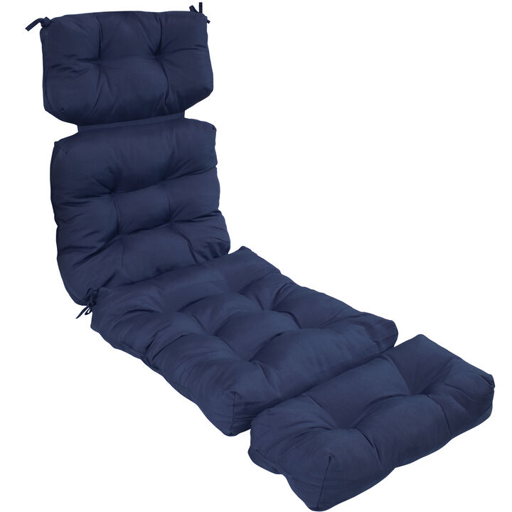 Sunnydaze Indoor/Outdoor Olefin Tufted Chaise Lounge Chair Cushions