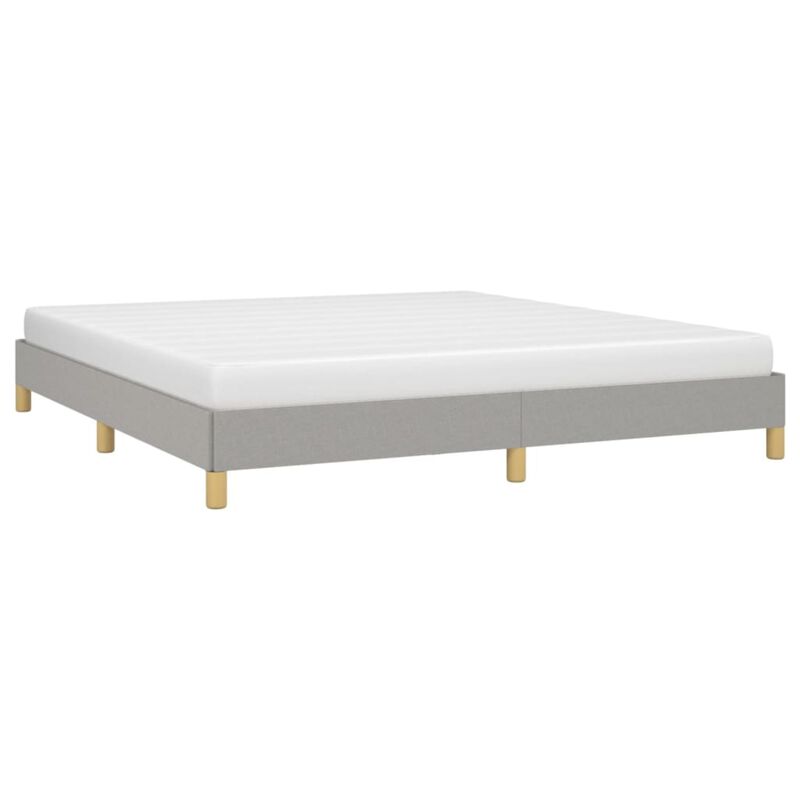 vidaXL California King Size Bed Frame with Fabric Finish, Light Gray, Suitable for 72"x83.9" Mattress, Modern Double Bed, 85"x73.2"x9.8"