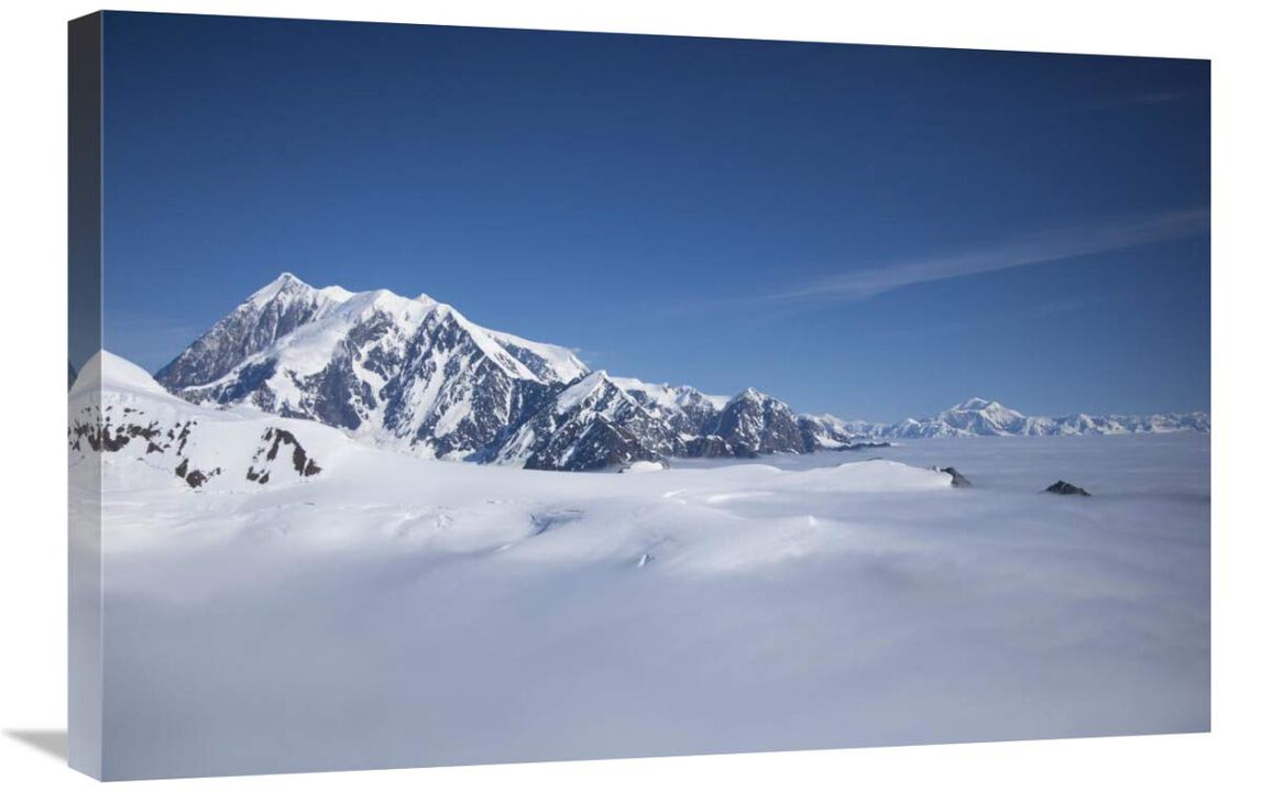 Cloud-covered bowl of the upper Hubbard Glacier, Wrangell-St. Elias National Park, Alaska-Canvas Art-30x20