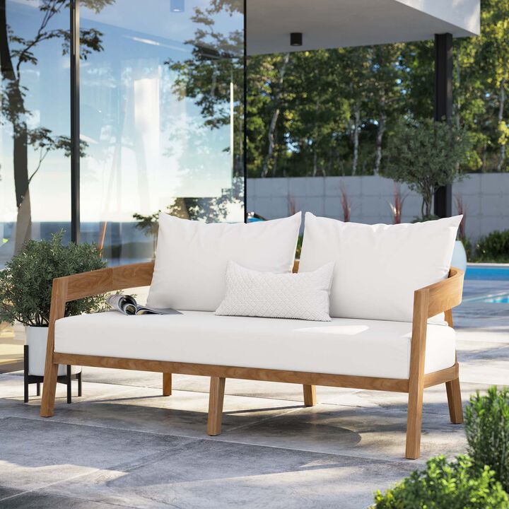 Modway - Brisbane Teak Wood Outdoor Patio Loveseat