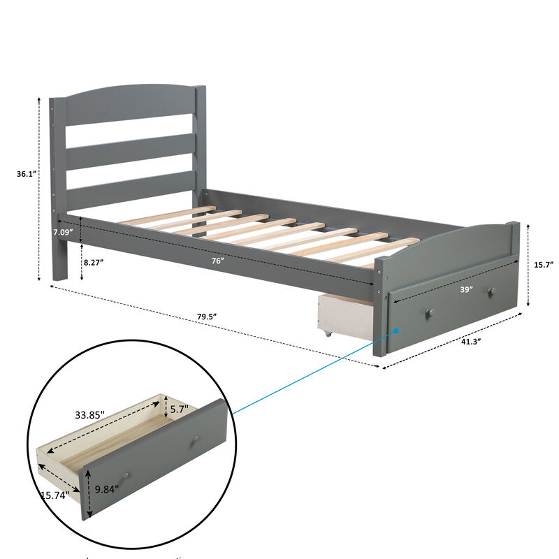 Merax Platform Twin Bed Frame