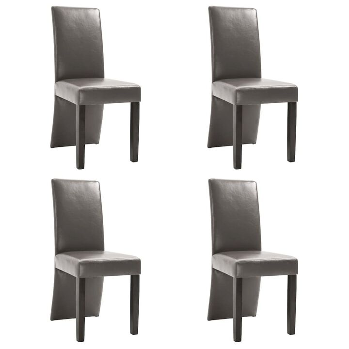 vidaXL Dining Chairs 4 pcs Gray Faux Leather
