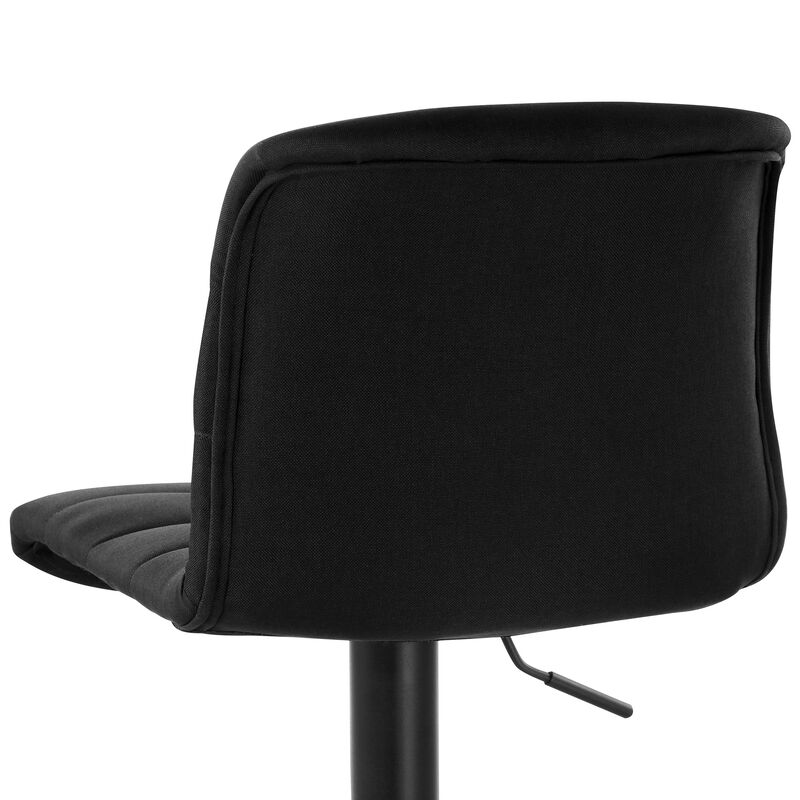 Elama 2 Piece Adjustable Fabric Bar Stool in Charcoal with Black Base