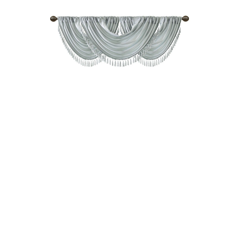 Gracie Mills Aurelius Faux Silk Sheen Waterfall Embellished Valance