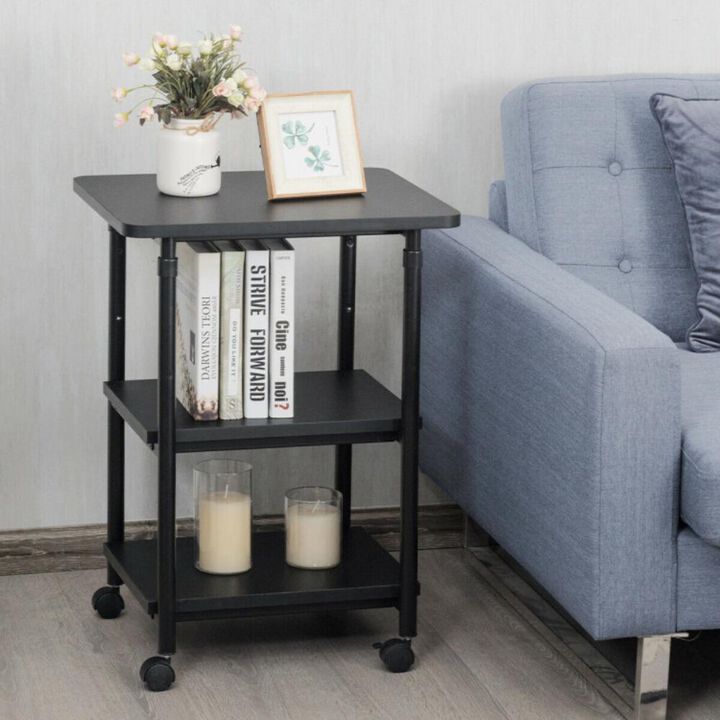 Hivvago 3-tier Adjustable Printer Stand with 360Â° Swivel Casters