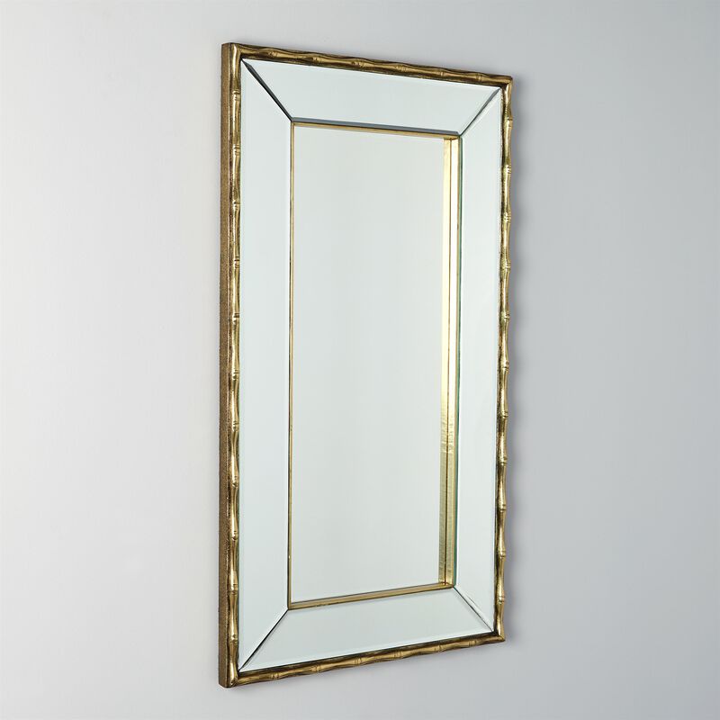 Bamboo Mirror - Brass