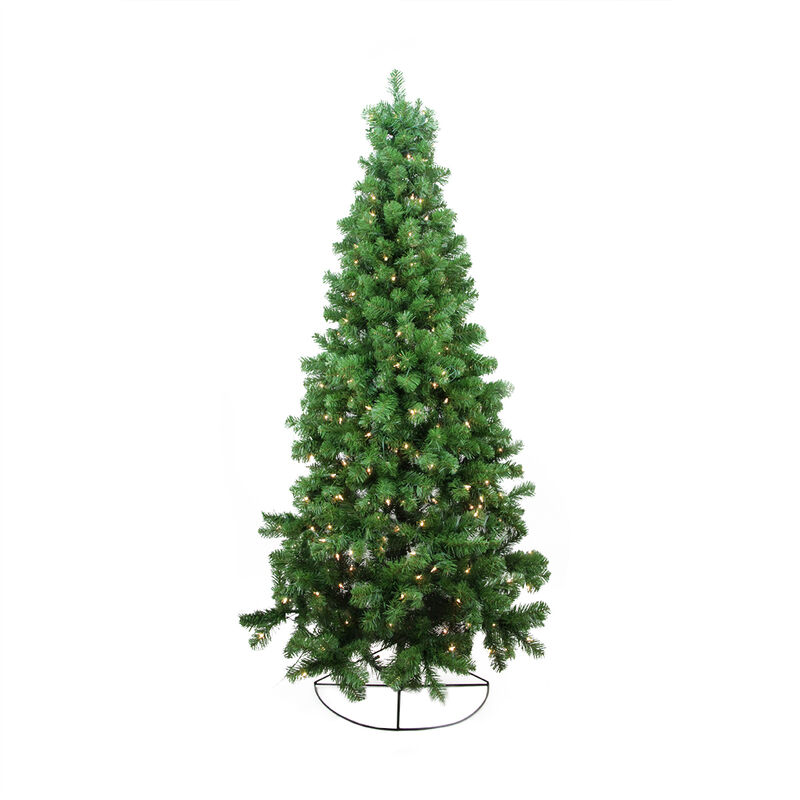 6' Pre-Lit Pine Artificial Wall Christmas Tree  Clear Lights