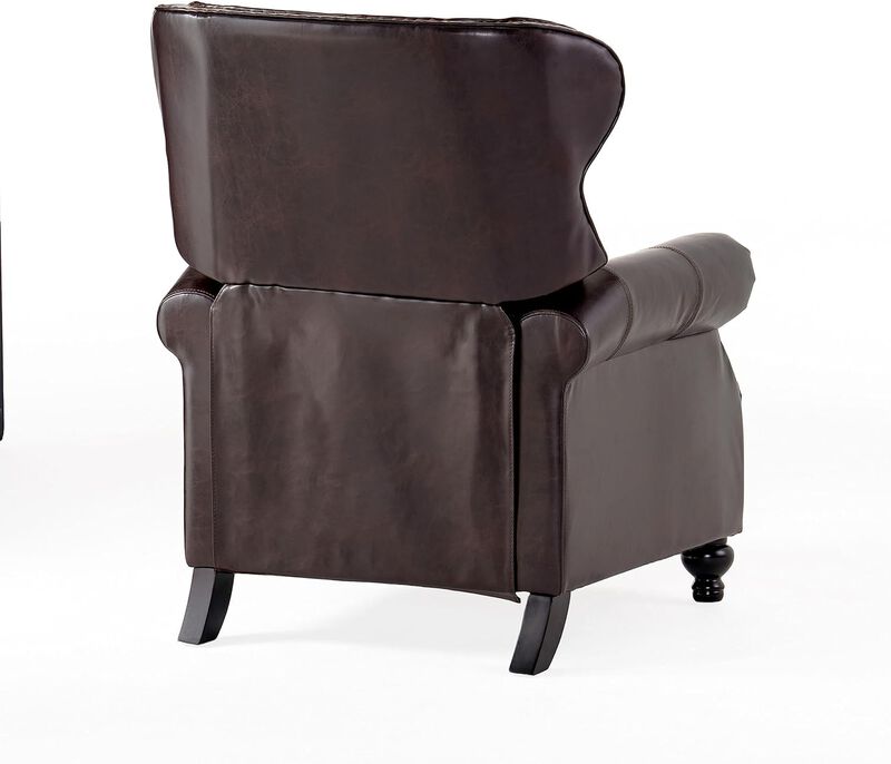 Contemporary Button-Tufted Pushback Recliner with Nailhead Accents