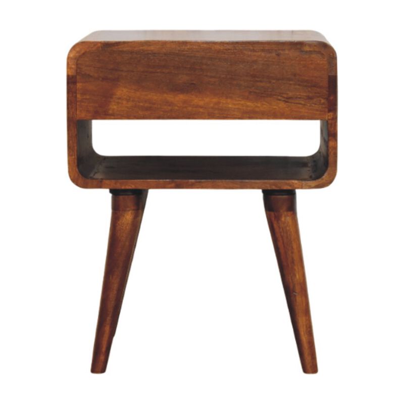 Artisan Furniture Solid Wood Avora Chestnut Nightstand with Drawer and open slot