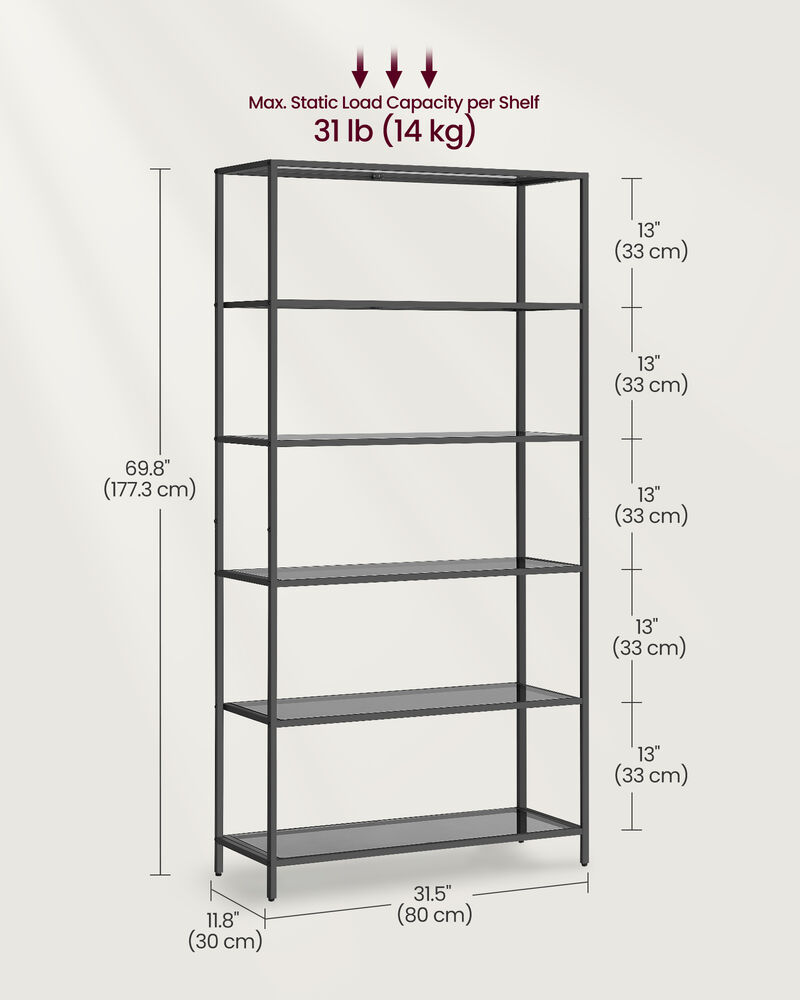 6-Tier Shelving Unit for Ample Storage and Versatile Organization
