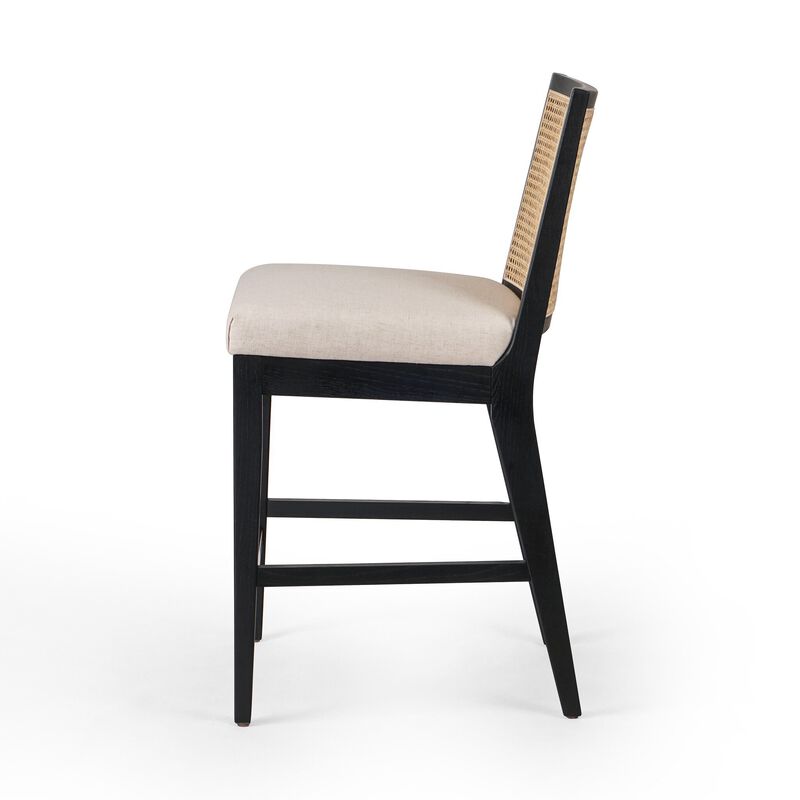Antonia Cane Armless Counter Stool in Ebony