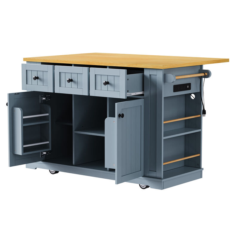 Merax Kitchen Island with Drop Leaf