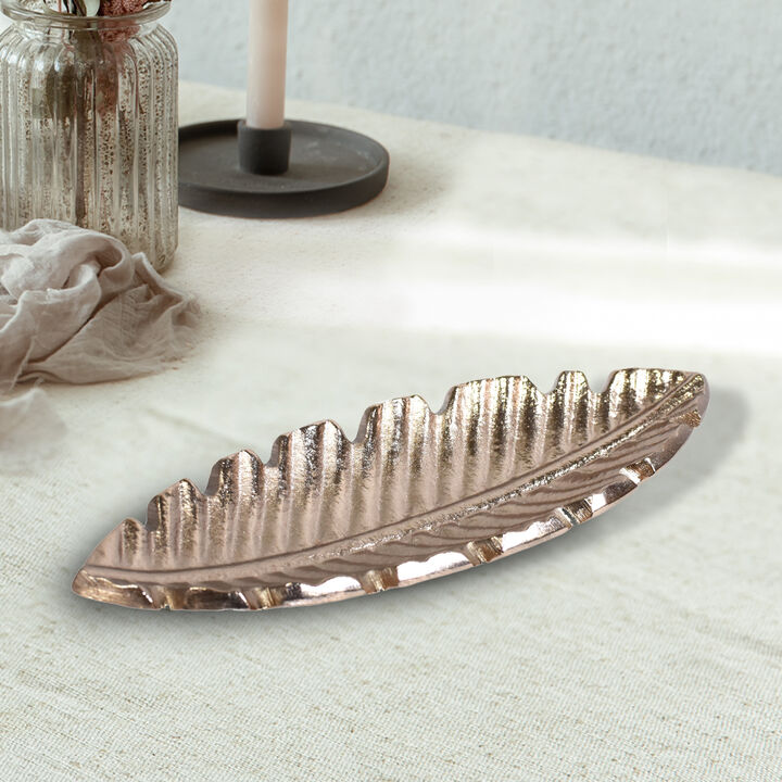 Handmade Decorative Bronze Color Coated 7.28 x 2.36 x 0.78 Inches Aluminium Tray 040AB BBH Home's