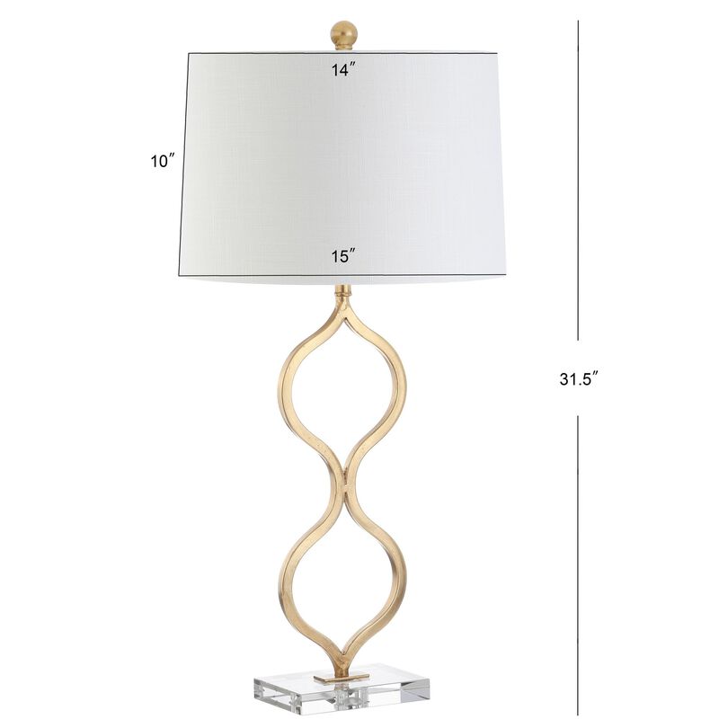 Levi Metal/Crystal LED Table Lamp