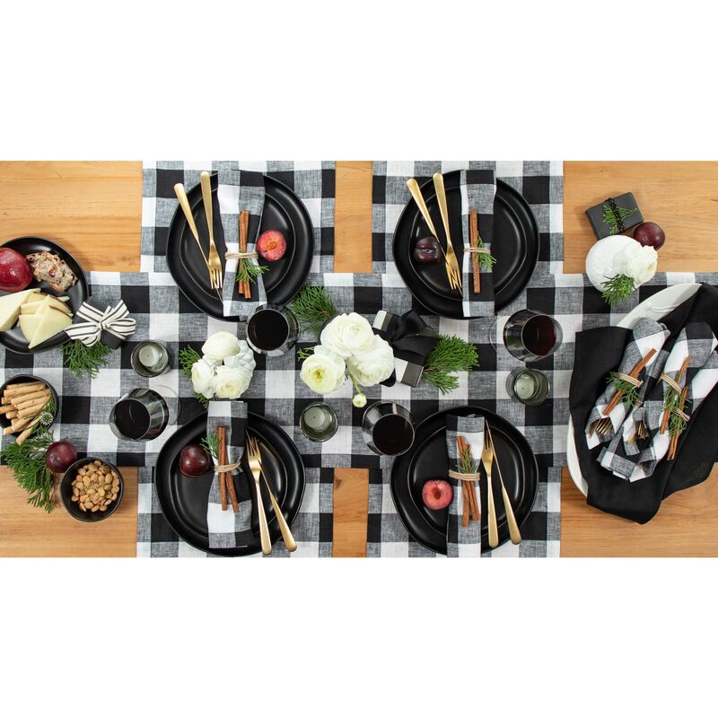 Solino Home 100% Pure Linen Table Runner | Buffalo Check