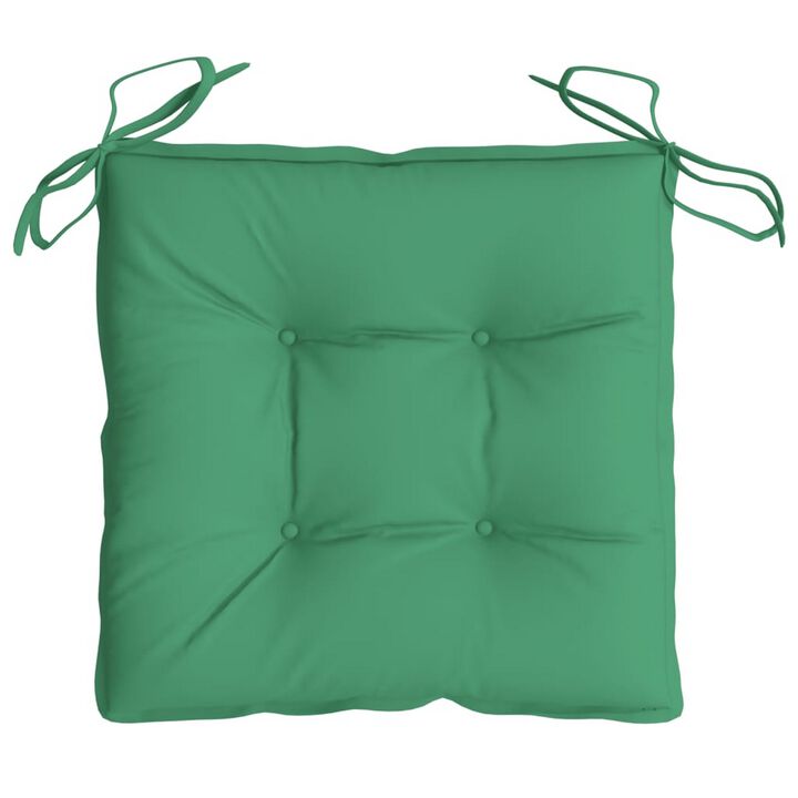 Kia Outdoor Cushions for Set of 2, Tufted Green Oxford Fabric - Benzara