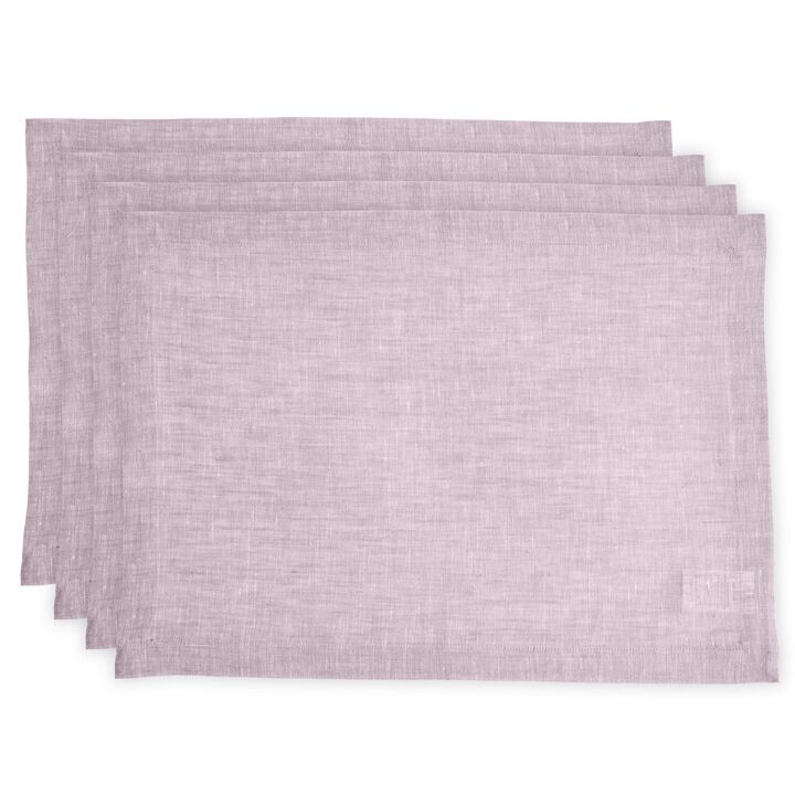 Solino Home 100% Pure Linen 14 x 19 Inch Placemats Set of 4 | Athena