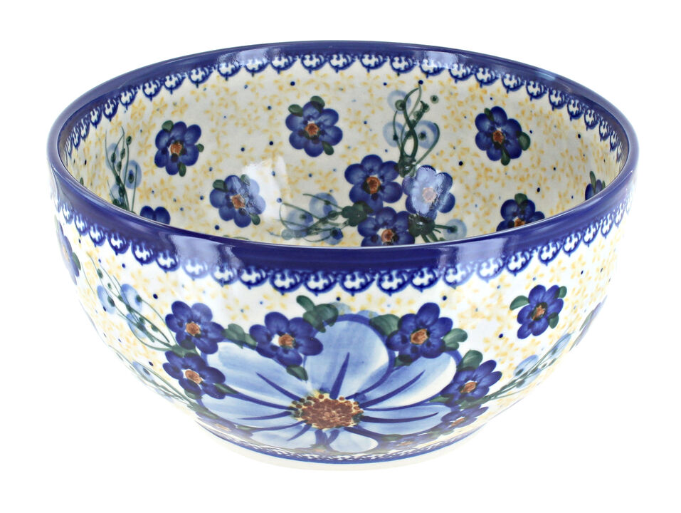 Blue Rose Polish Pottery Autumn Burst Medium Mixing Bowl