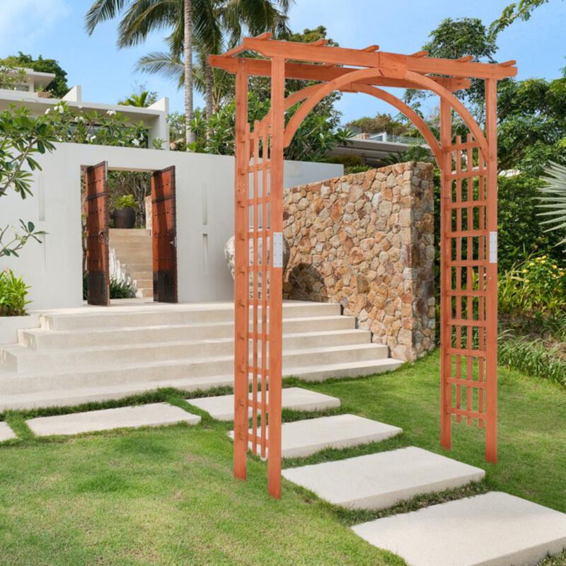 Hivvago Garden Archway Arch Lattice Trellis Pergola for Climbing Plants and Outdoor Wedding Bridal Decor