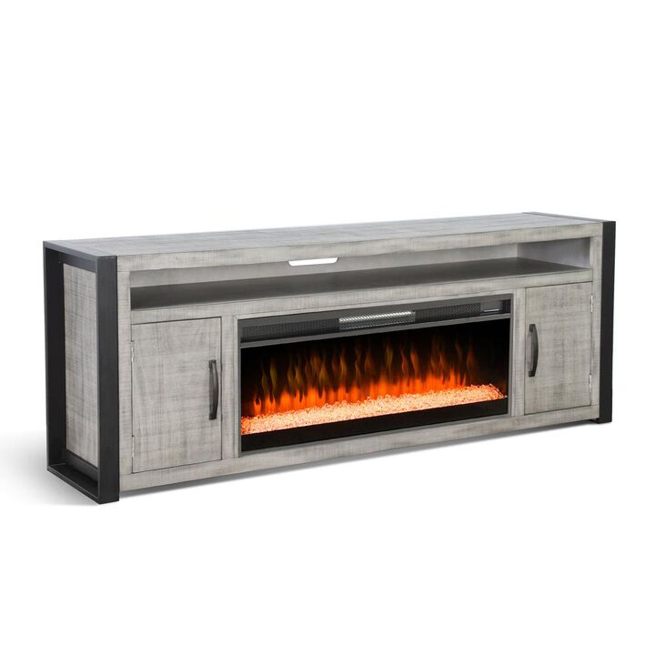Sunny Designs 78 Media Console with Electric Fireplace