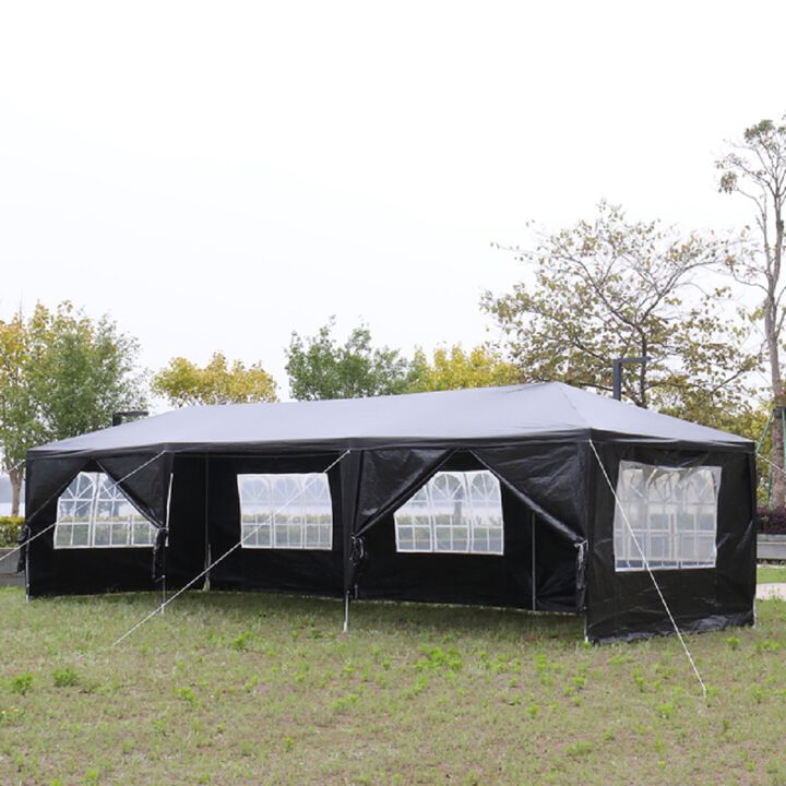 Waterproof Canopy Patio Wedding Gazebo, Outdoor Party Tent with 8 Removable Sidewalls