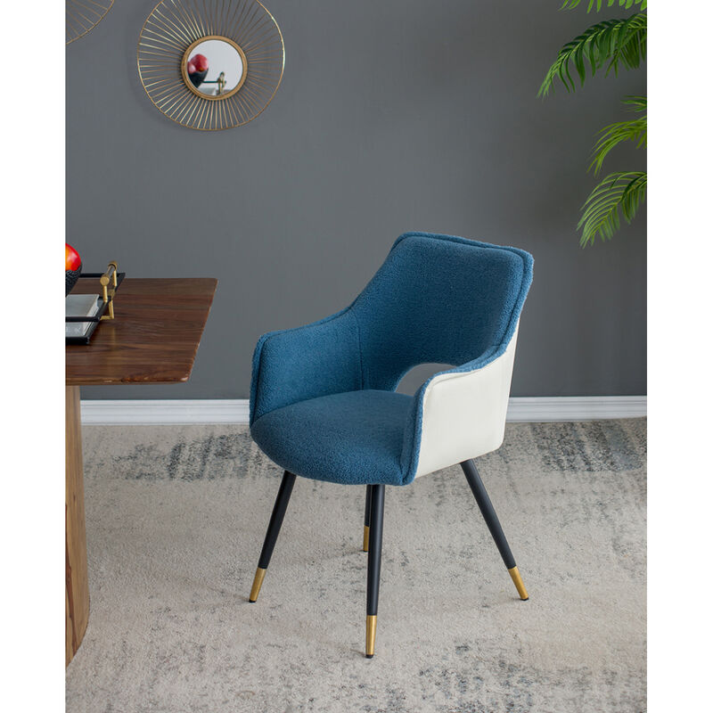 Set Of 2 Blue Fabric Side Chair, Living Room Bedroom Kitchen Vanity Accent Chair, 23" X 23" X 34"