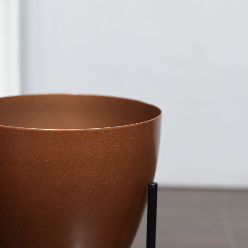 Handmade 100% Iron Round Modern Silver Coated Color 8.2 x 4.8 x 4.8 Inches Planters Pot 1002 BBH Homes