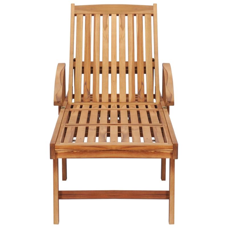 vidaXL Sun Loungers 2 pcs with Table Solid Teak Wood