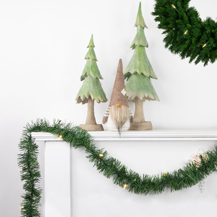 18' x 3" Pre-Lit Pine Artificial Christmas Garland  Warm White LED Lights