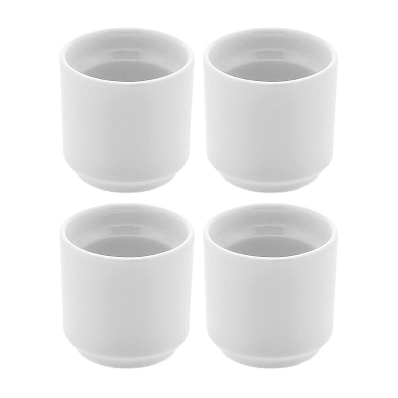 Porcelain Delta-Coupe dia.2" h:2" Round White Porcelain Cup (Set of 4)