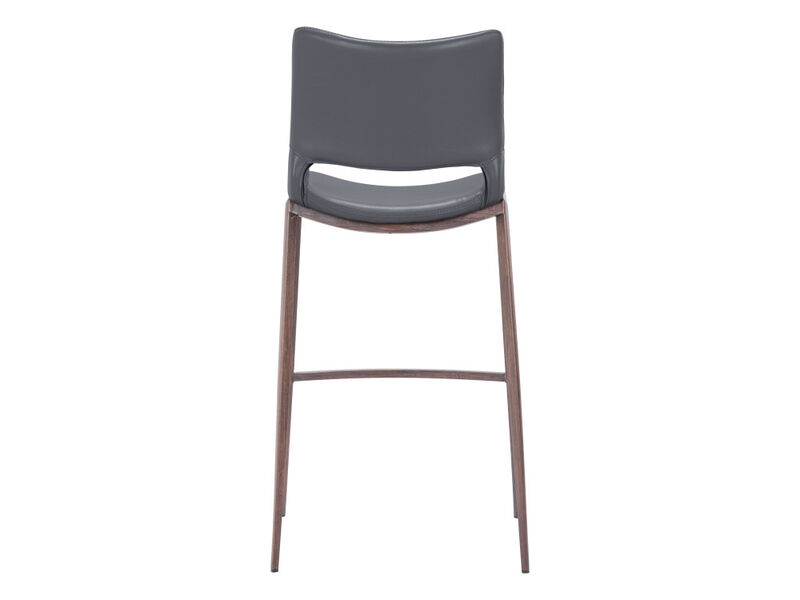 Ace Barstool (Set of 2) Dark Gray & Walnut