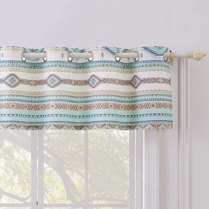 Greenland Home Fashions Barefoot Bungalow Phoenix Window Valance - 84x16", Turquoise