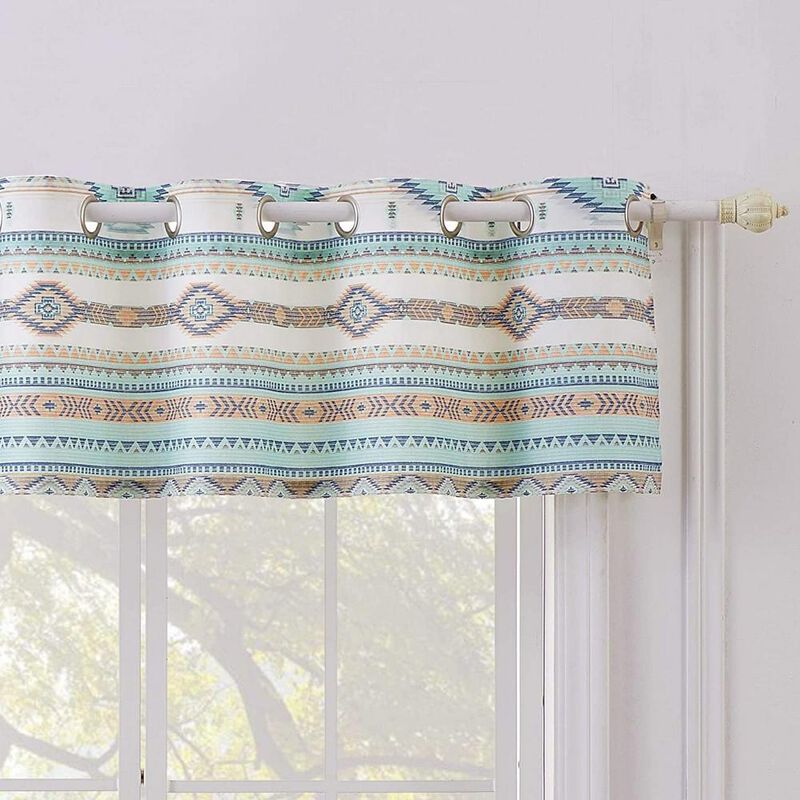 Greenland Home Fashions Barefoot Bungalow Phoenix Window Valance - 84x16", Turquoise