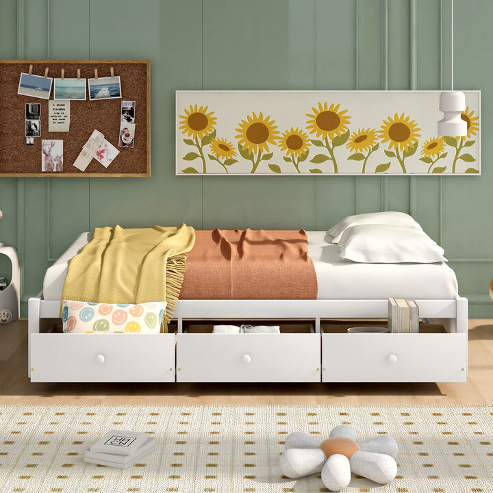 Merax Platform Bed with 3 Storage Drawers