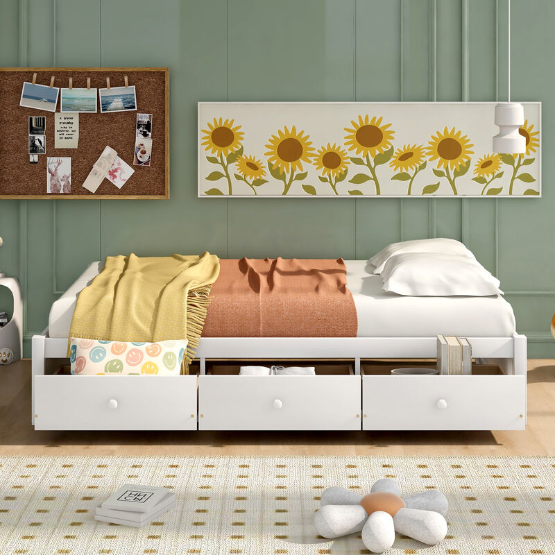 Merax Platform Bed with 3 Storage Drawers