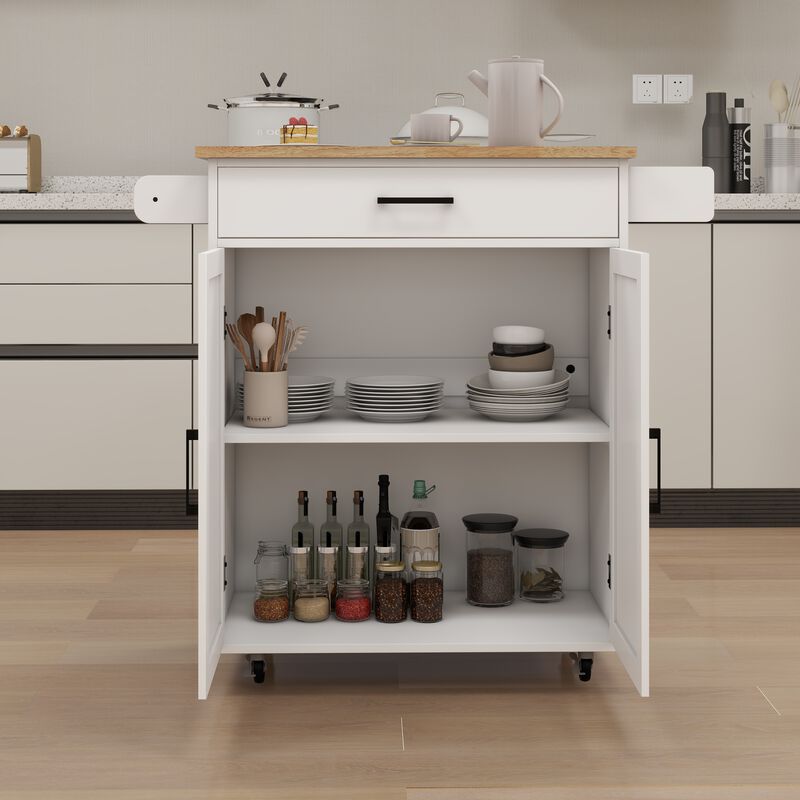 Streamdale Rolling Kitchen Trolley Cart with Shelves & Towel Rack
