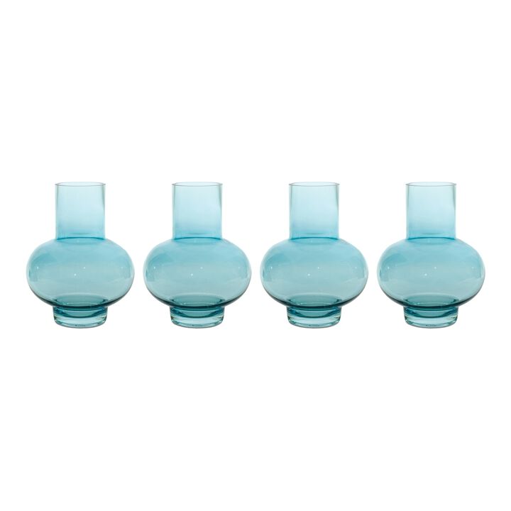 Glass Vase Set of 4 for Stylish Floral Arrangements and Home Decor