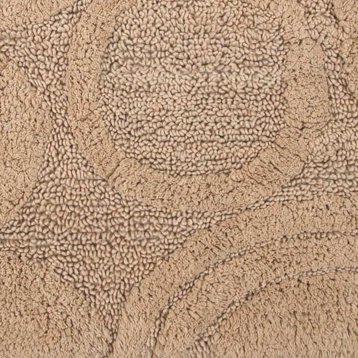 Knightsbridge Orbit Bath Rug Cotton Non Skid Back - 24x40", Natural