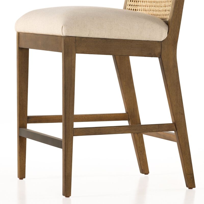 Antonia Cane Armless Counter Stool in Brown