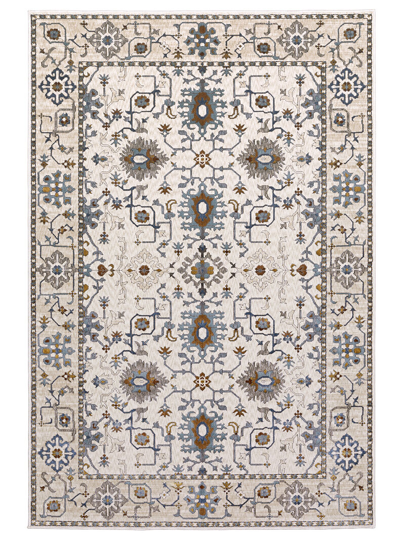ELLINGTON 10 IVORY/BLUE 8X11